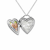 EverWith Shining Star Heart Shaped Sterling Silver Memorial Ashes Locket White