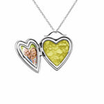 EverWith Shining Star Heart Shaped Sterling Silver Memorial Ashes Locket Yellow