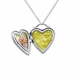 EverWith Shining Star Heart Shaped Sterling Silver Memorial Ashes Locket Yellow