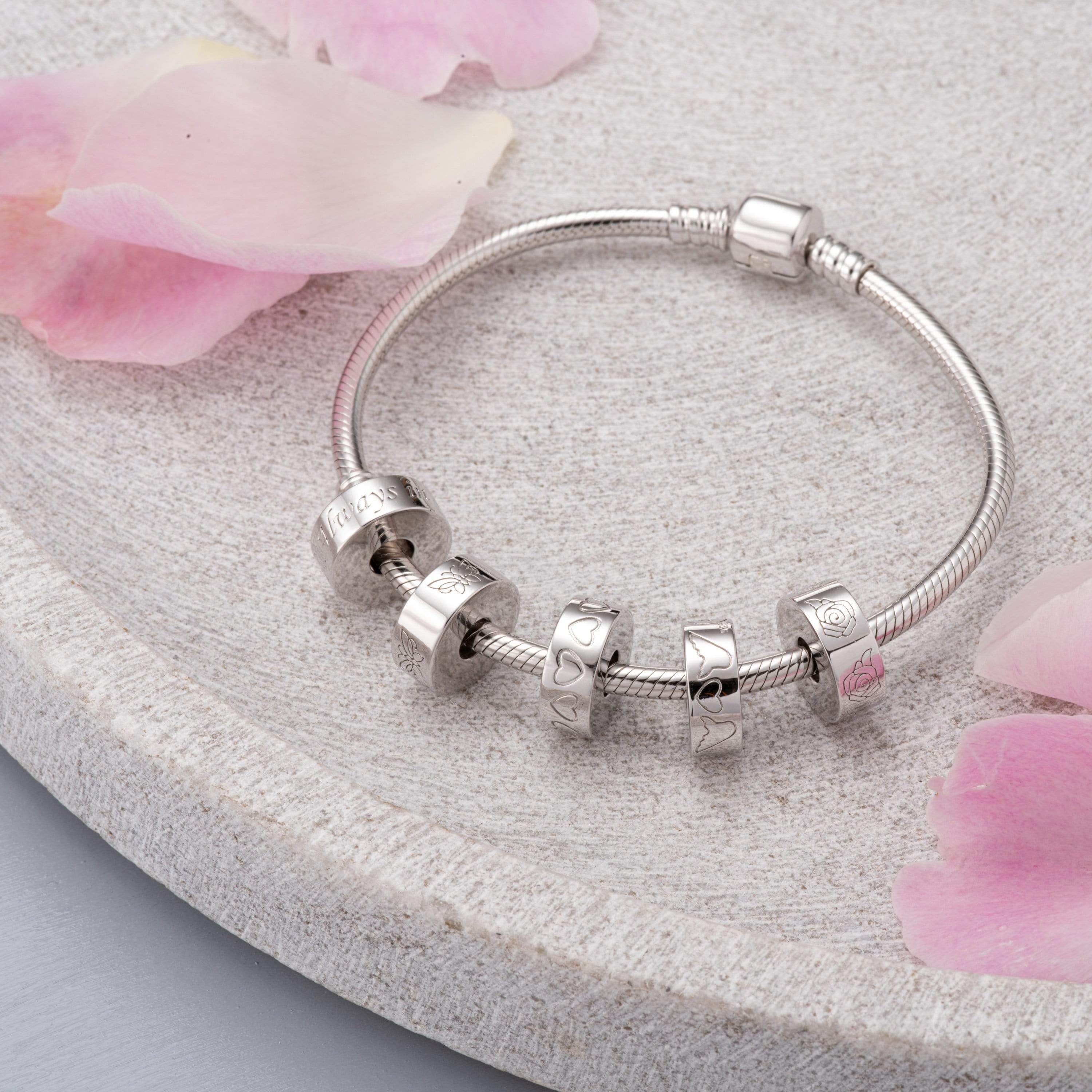 EverWith Self-fill Round Always in my Heart Memorial Ashes Charm Bead