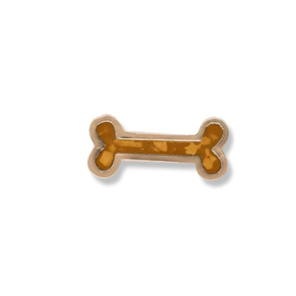 EverWith Large Dog Bone Memorial Ashes Element for Glass Locket 9k Rose Gold Orange