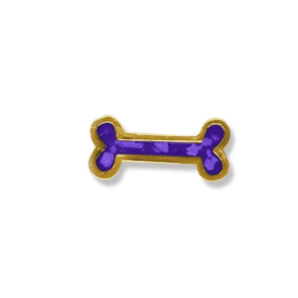 EverWith Large Dog Bone Memorial Ashes Element for Glass Locket 9k Yellow Gold Purple