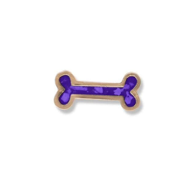EverWith Large Dog Bone Memorial Ashes Element for Glass Locket 9k Rose Gold Purple