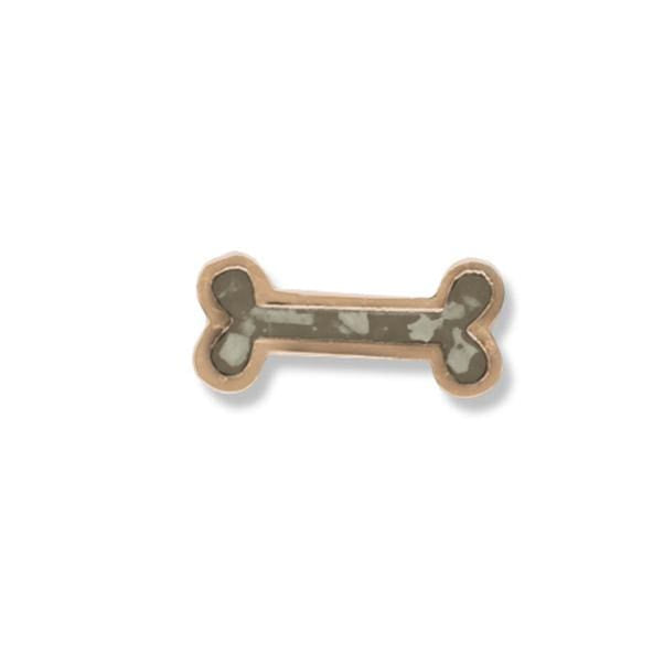 EverWith Large Dog Bone Memorial Ashes Element for Glass Locket 9k Rose Gold Transparent