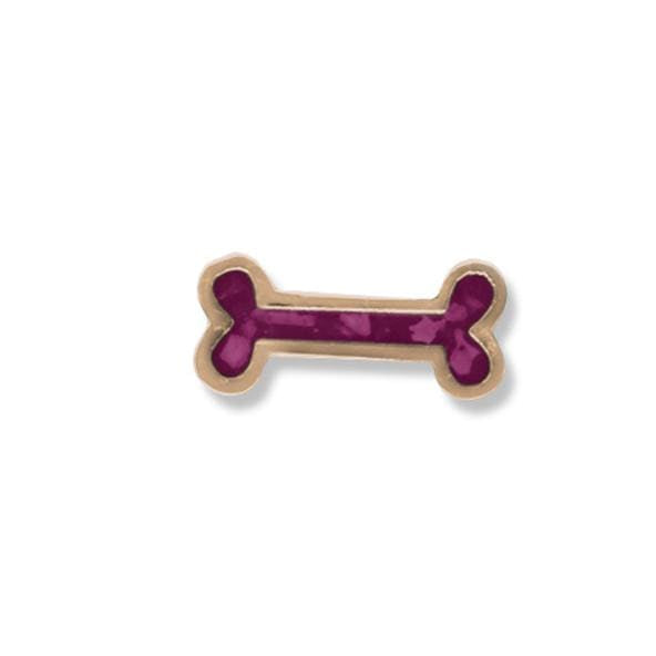 EverWith Large Dog Bone Memorial Ashes Element for Glass Locket 9k Rose Gold Violet