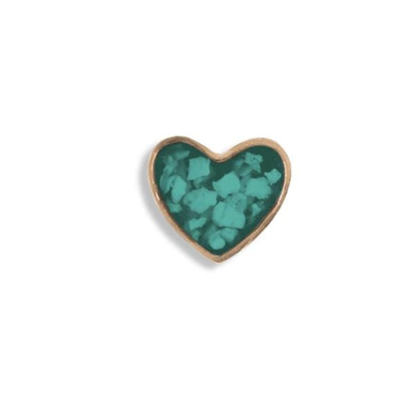 EverWith Large Heart Memorial Ashes Element for Glass Locket 9k Rose Gold Aqua