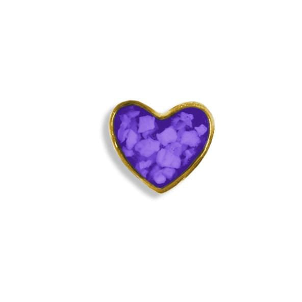 EverWith Large Heart Memorial Ashes Element for Glass Locket 9k Yellow Gold Purple