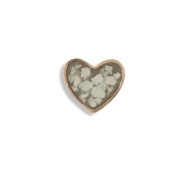 EverWith Large Heart Memorial Ashes Element for Glass Locket 9k Rose Gold Transparent