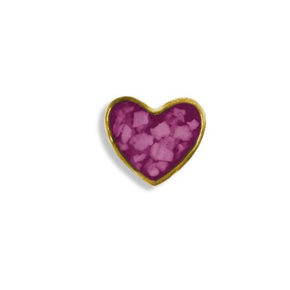 EverWith Large Heart Memorial Ashes Element for Glass Locket 9k Yellow Gold Violet