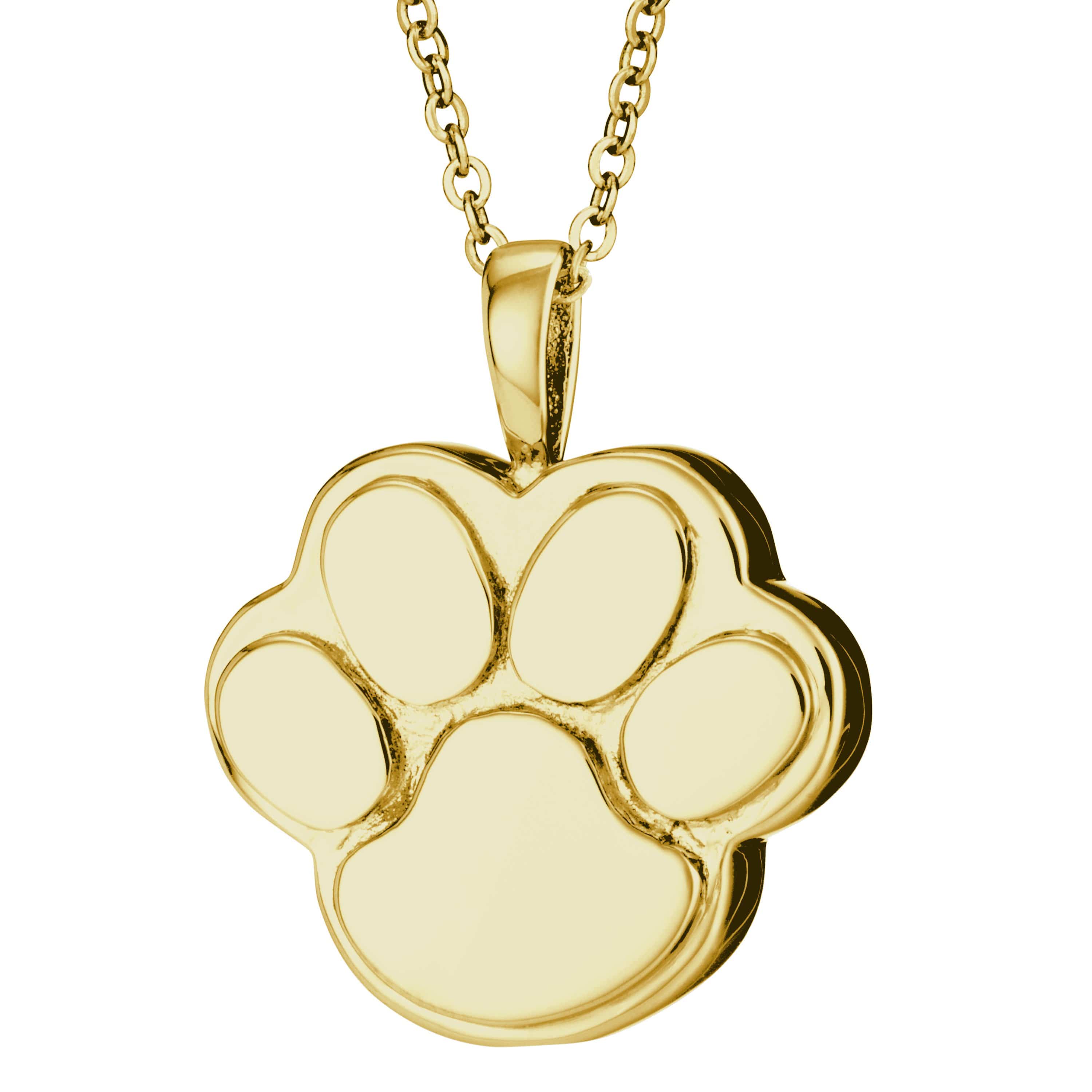 EverWith Self-fill Paw Forever Memorial Ashes Pendant 9k Yellow Gold