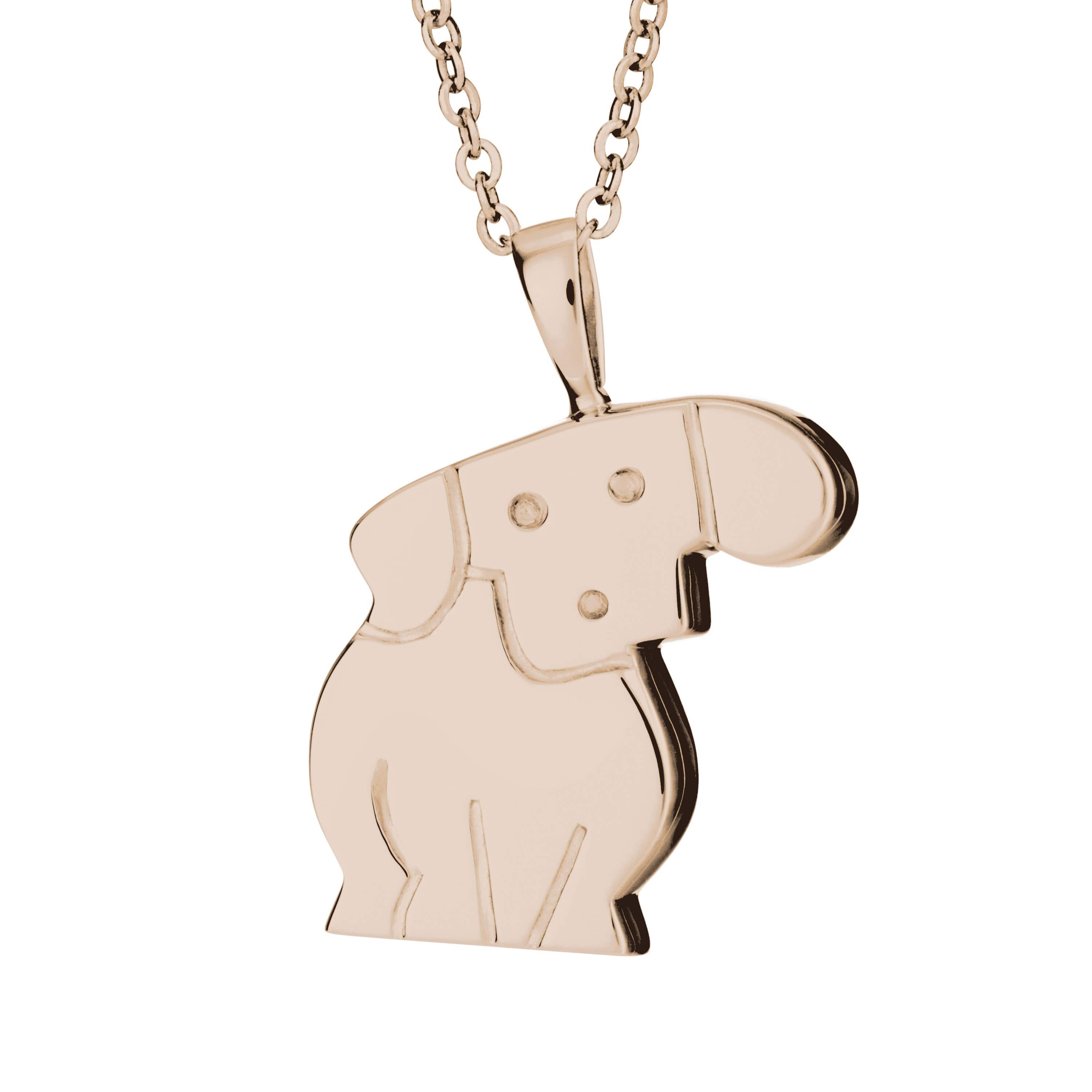EverWith Self-fill Dog Memorial Ashes Pendant 9k Rose Gold