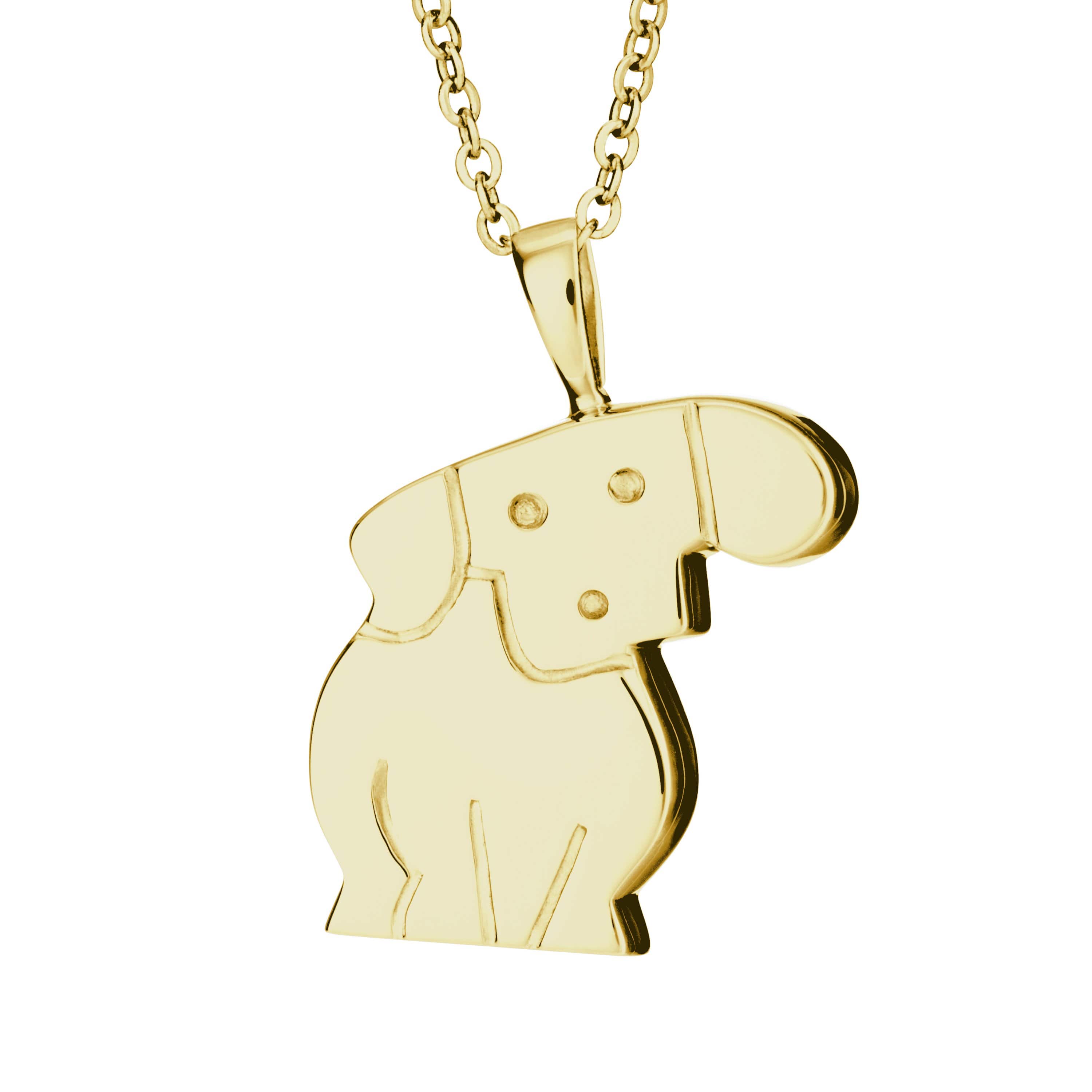 EverWith Self-fill Dog Memorial Ashes Pendant 9k Yellow Gold