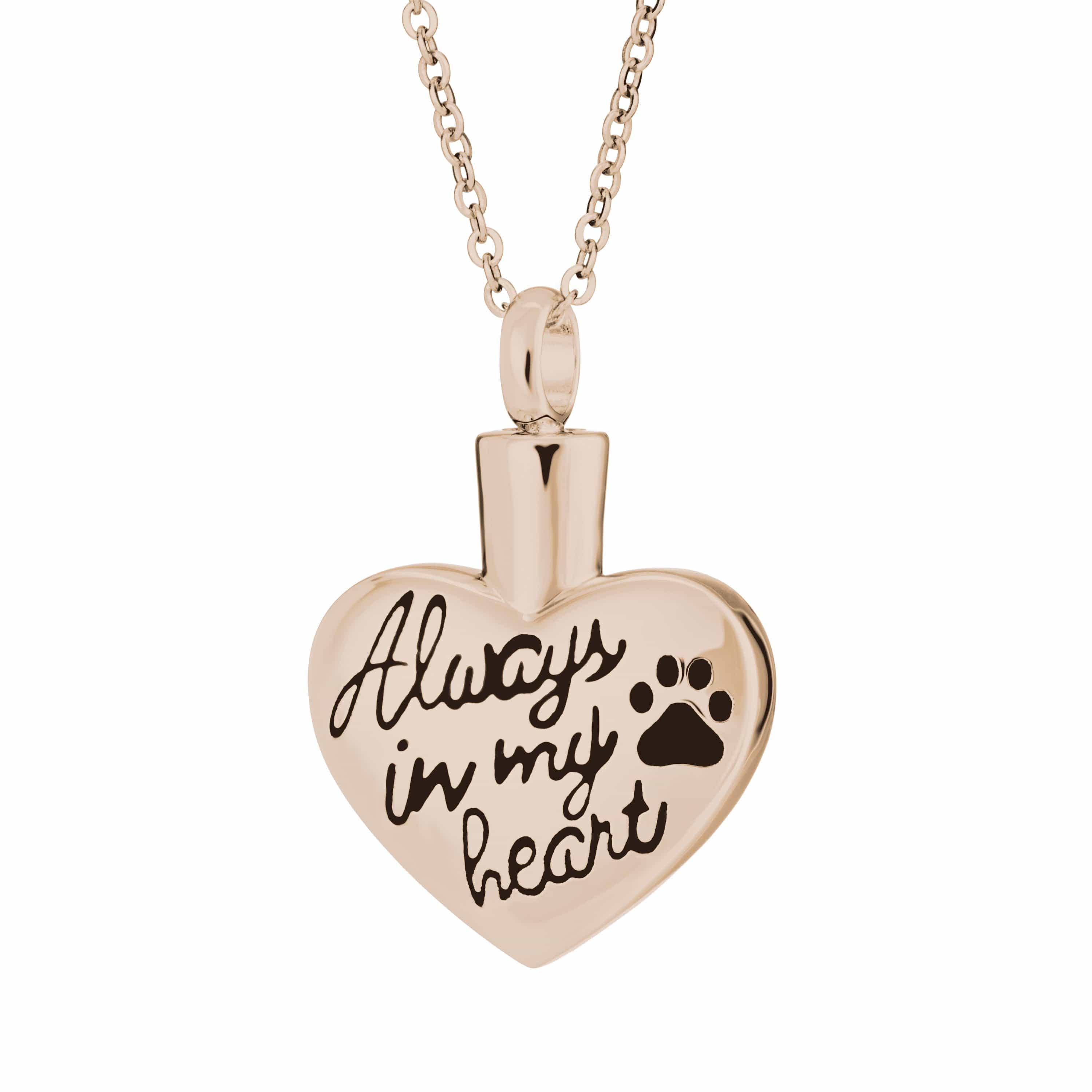 EverWith Self-fill Always in my Heart Memorial Ashes Pendant 9k Rose Gold