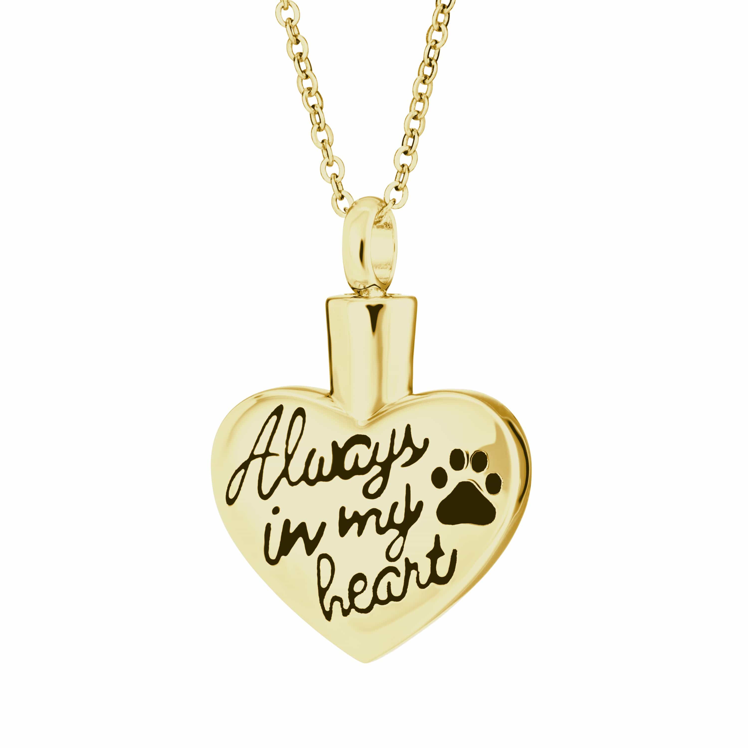 EverWith Self-fill Always in my Heart Memorial Ashes Pendant 9k Yellow Gold