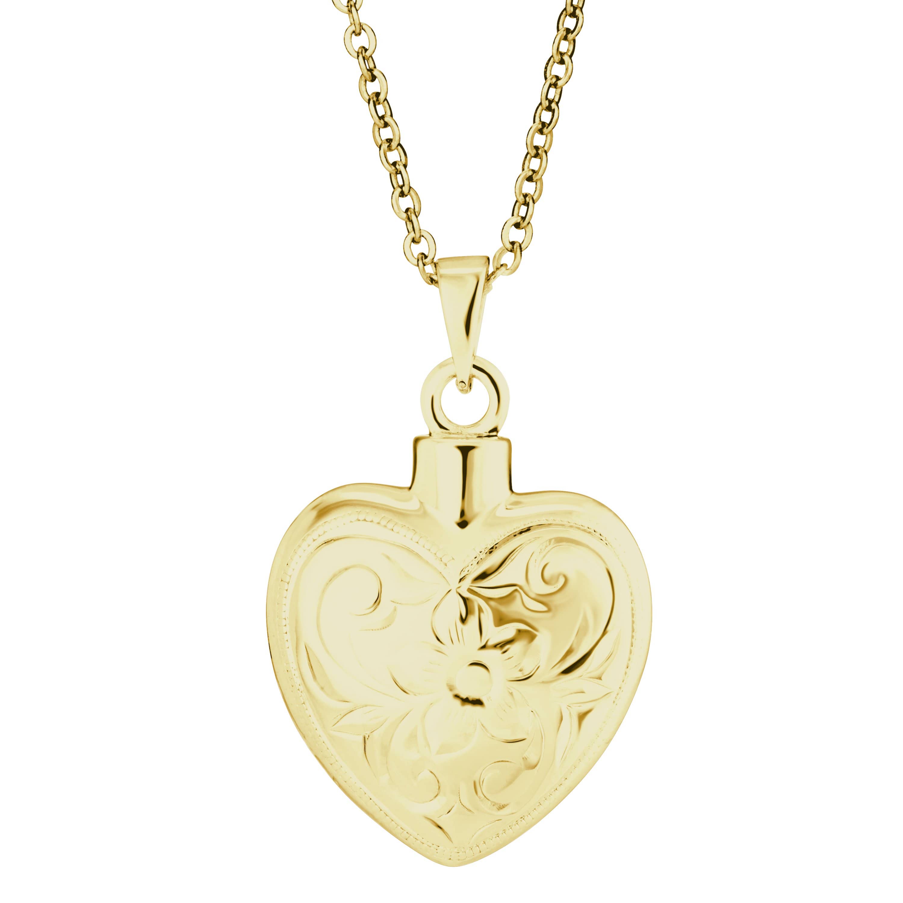 EverWith Self-fill Elegant Heart Memorial Ashes Pendant 9k Yellow Gold