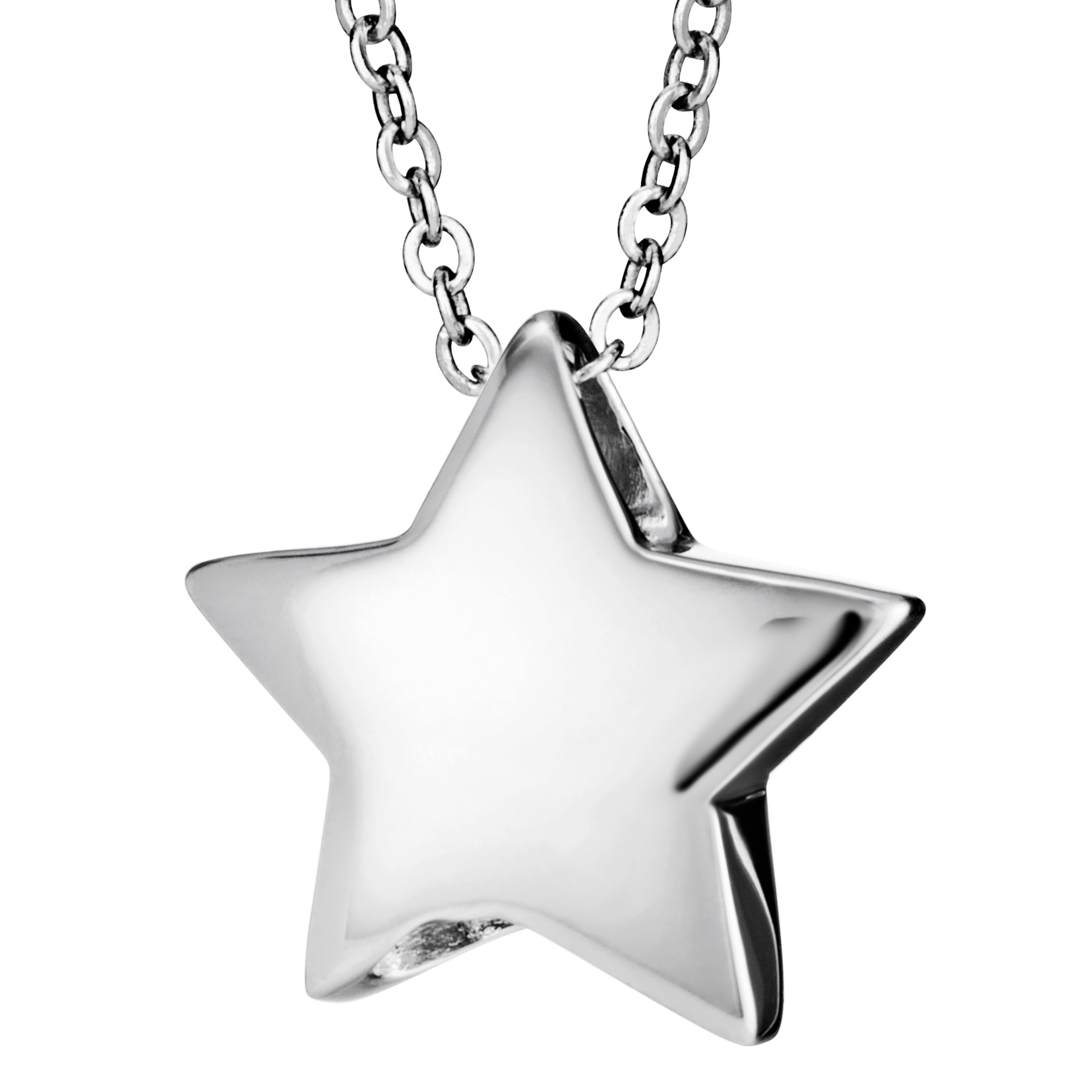 EverWith Star Memorial Ashes Pendant 9k White Gold Fill