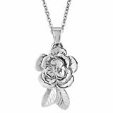 EverWith Self-fill Rose Memorial Ashes Pendant 9k White Gold Fill