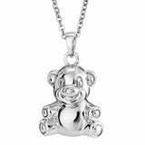 EverWith Self-fill Teddy Bear Memorial Ashes Pendant 9k White Gold Fill