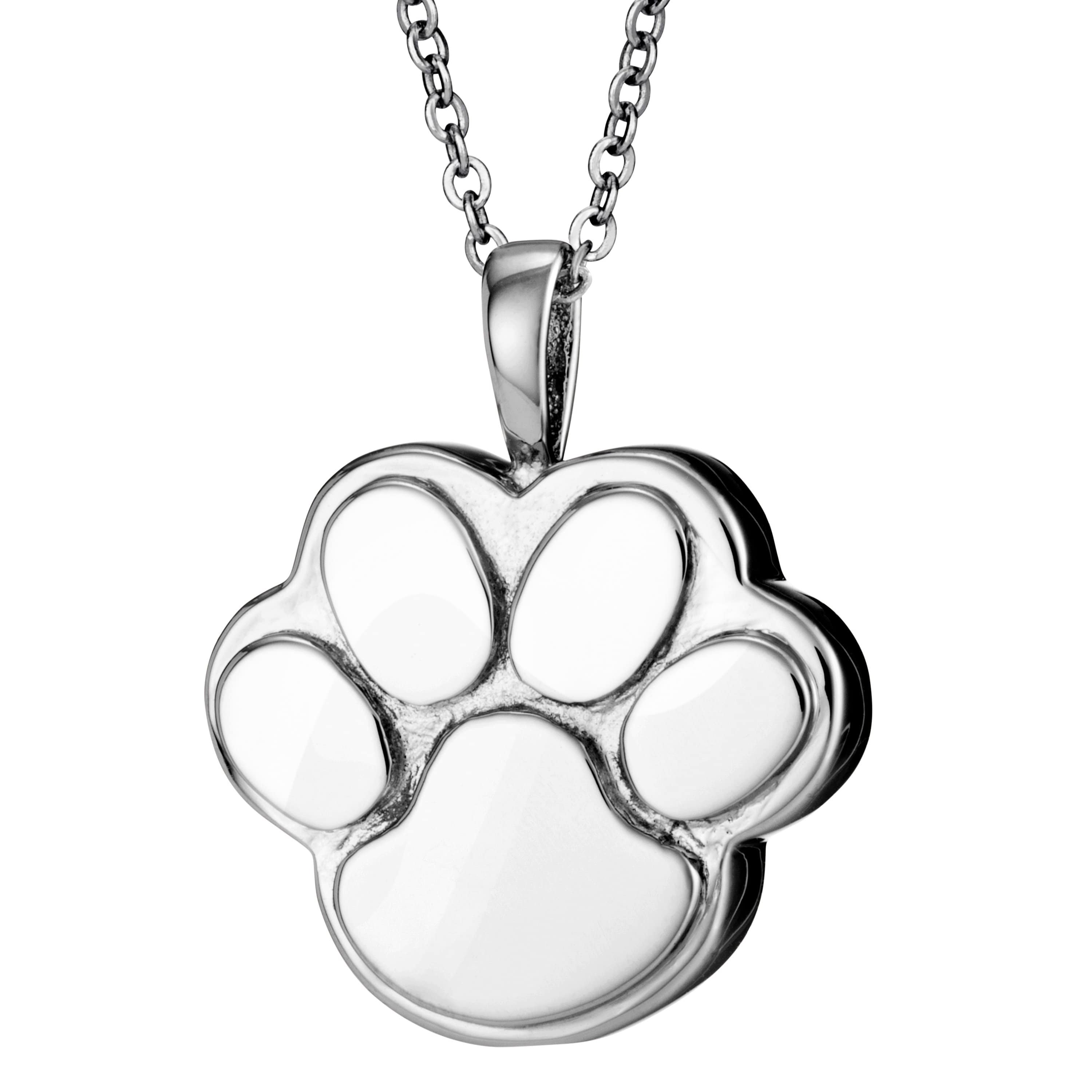 EverWith Self-fill Paw Forever Memorial Ashes Pendant 9k White Gold Fill