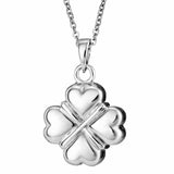 EverWith Self-fill Traditional Clover Memorial Ashes Pendant 9k White Gold Fill