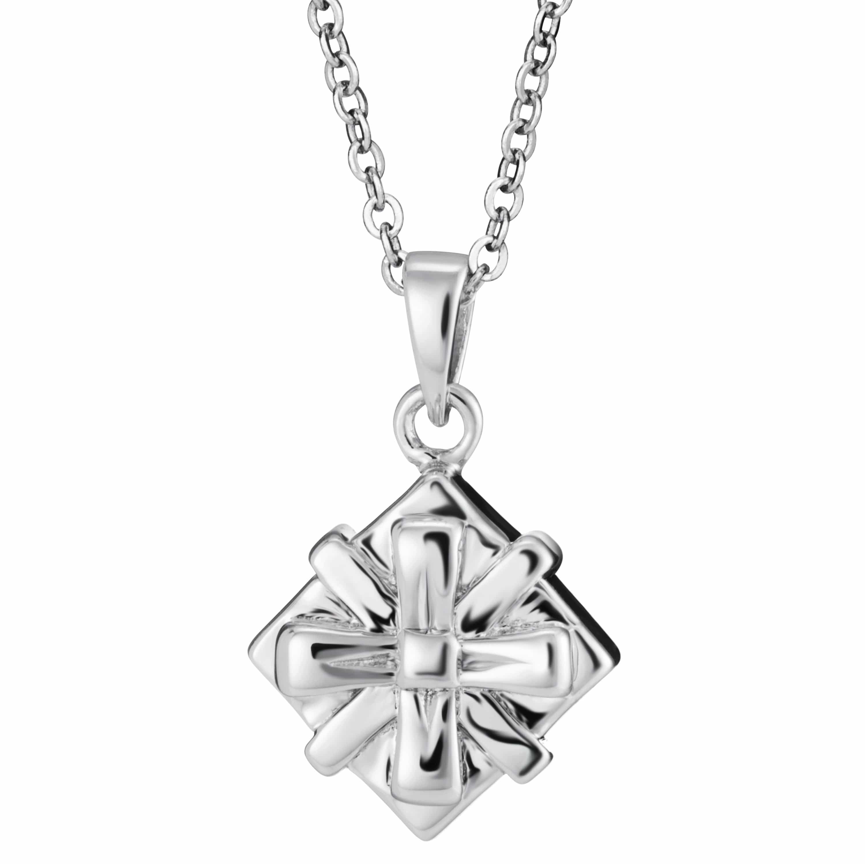 EverWith Self-fill Gift Box Memorial Ashes Pendant 9k White Gold Fill