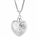 EverWith Self-fill Elegant Heart Memorial Ashes Pendant 9k White Gold Fill