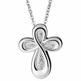 EverWith Self-fill Infinite Cross Memorial Ashes Pendant 9k White Gold Fill