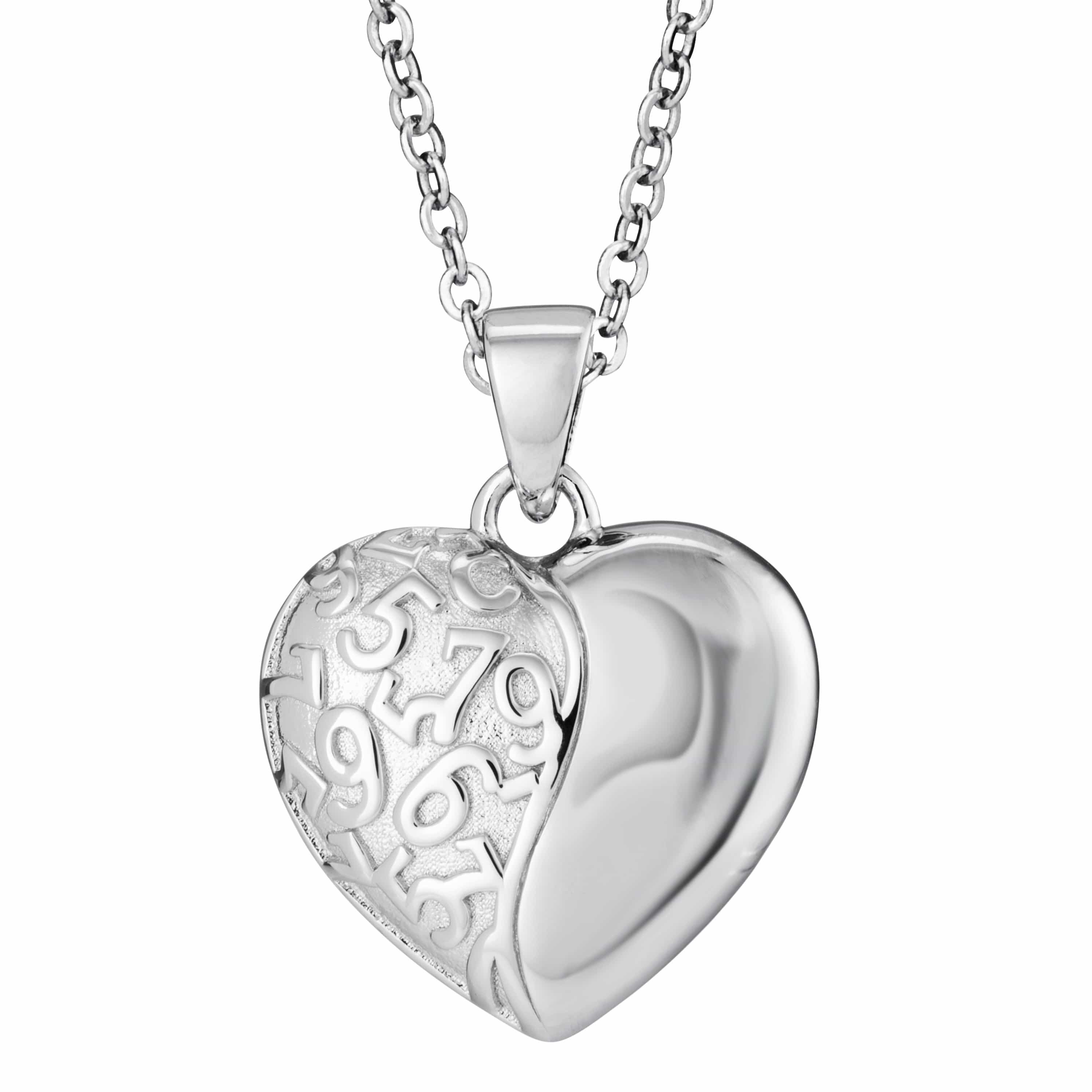 EverWith Self-fill Heart Swirl Memorial Ashes Pendant 9k White Gold Fill