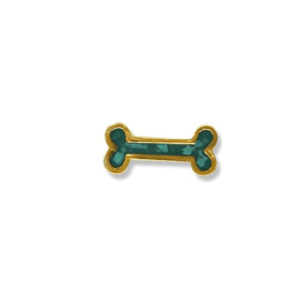 EverWith Small Dog Bone Memorial Ashes Element for Glass Locket 9k Yellow Gold Aqua
