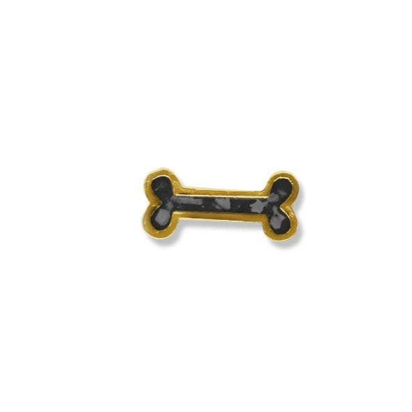 EverWith Small Dog Bone Memorial Ashes Element for Glass Locket 9k Yellow Gold Black