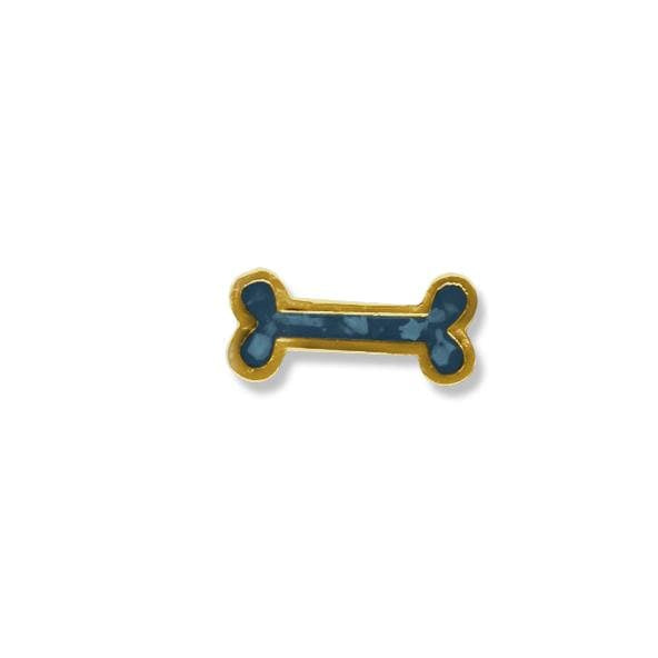 EverWith Small Dog Bone Memorial Ashes Element for Glass Locket 9k Yellow Gold Blue