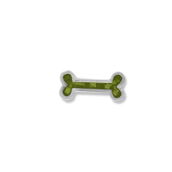 EverWith Small Dog Bone Memorial Ashes Element for Glass Locket Green