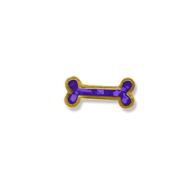 EverWith Small Dog Bone Memorial Ashes Element for Glass Locket 9k Yellow Gold Purple