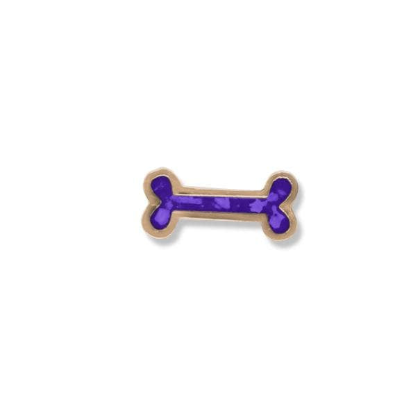 EverWith Small Dog Bone Memorial Ashes Element for Glass Locket 9k Rose Gold Purple