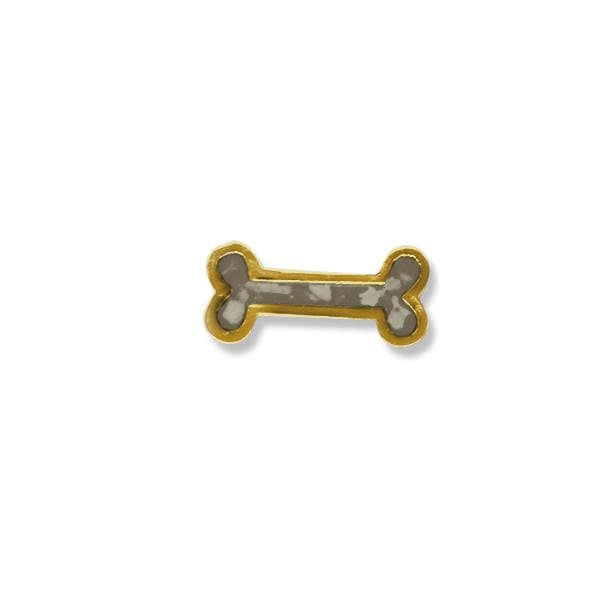 EverWith Small Dog Bone Memorial Ashes Element for Glass Locket 9k Yellow Gold Transparent