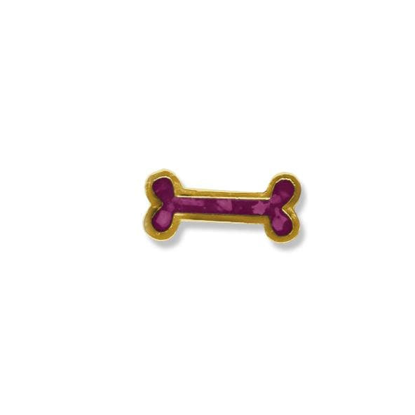 EverWith Small Dog Bone Memorial Ashes Element for Glass Locket 9k Yellow Gold Violet