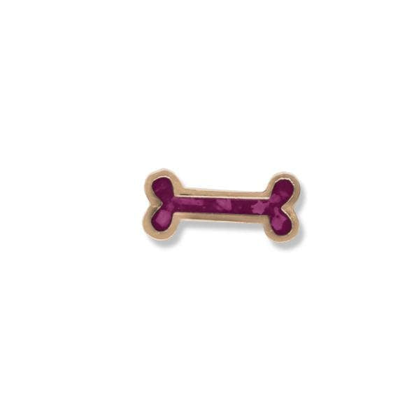 EverWith Small Dog Bone Memorial Ashes Element for Glass Locket 9k Rose Gold Violet