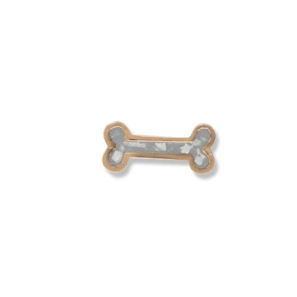 EverWith Small Dog Bone Memorial Ashes Element for Glass Locket 9k Rose Gold White