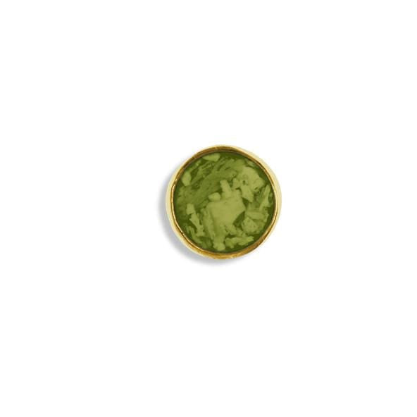 EverWith Small Round Memorial Ashes Element for Glass Locket 9k Yellow Gold Green