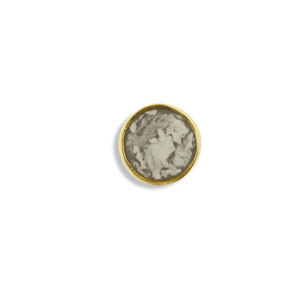 EverWith Small Round Memorial Ashes Element for Glass Locket 9k Yellow Gold Transparent