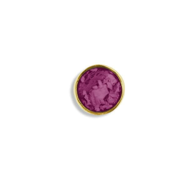 EverWith Small Round Memorial Ashes Element for Glass Locket 9k Yellow Gold Violet