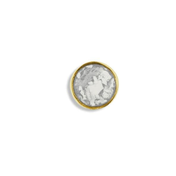 EverWith Small Round Memorial Ashes Element for Glass Locket 9k Yellow Gold White