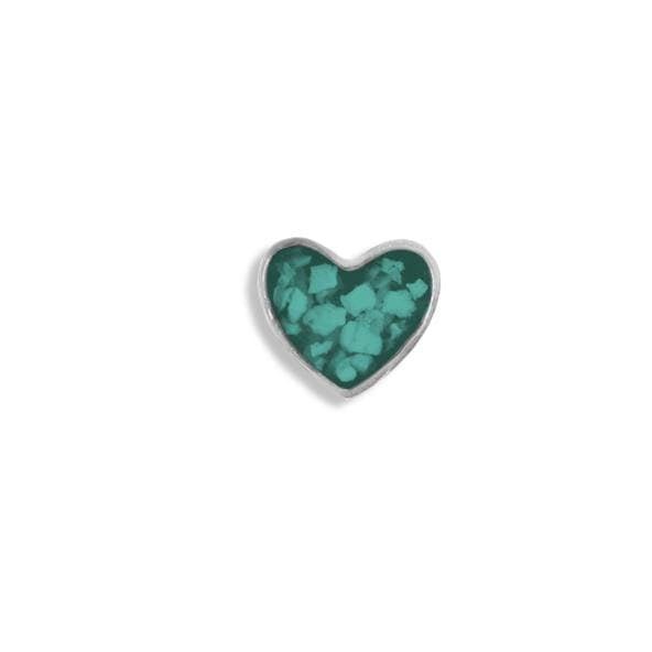 EverWith Small Heart Memorial Ashes Element for Glass Locket Aqua