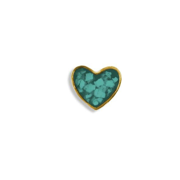 EverWith Small Heart Memorial Ashes Element for Glass Locket 9k Yellow Gold Aqua