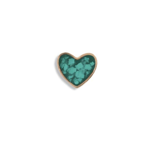 EverWith Small Heart Memorial Ashes Element for Glass Locket 9k Rose Gold Aqua