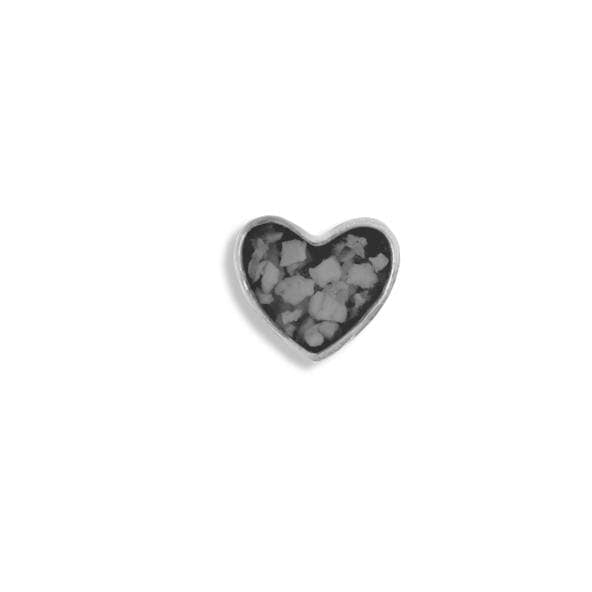 EverWith Small Heart Memorial Ashes Element for Glass Locket Black