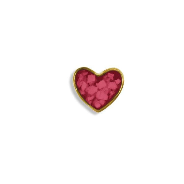 EverWith Small Heart Memorial Ashes Element for Glass Locket 9k Yellow Gold Red