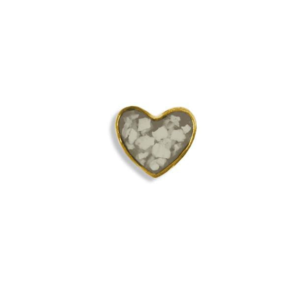 EverWith Small Heart Memorial Ashes Element for Glass Locket 9k Yellow Gold Transparent