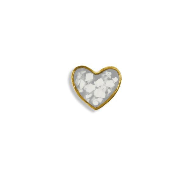 EverWith Small Heart Memorial Ashes Element for Glass Locket 9k Yellow Gold White