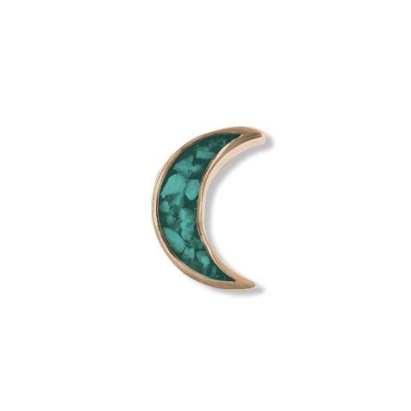 EverWith Small Moon Memorial Ashes Element for Glass Locket 9k Rose Gold Aqua